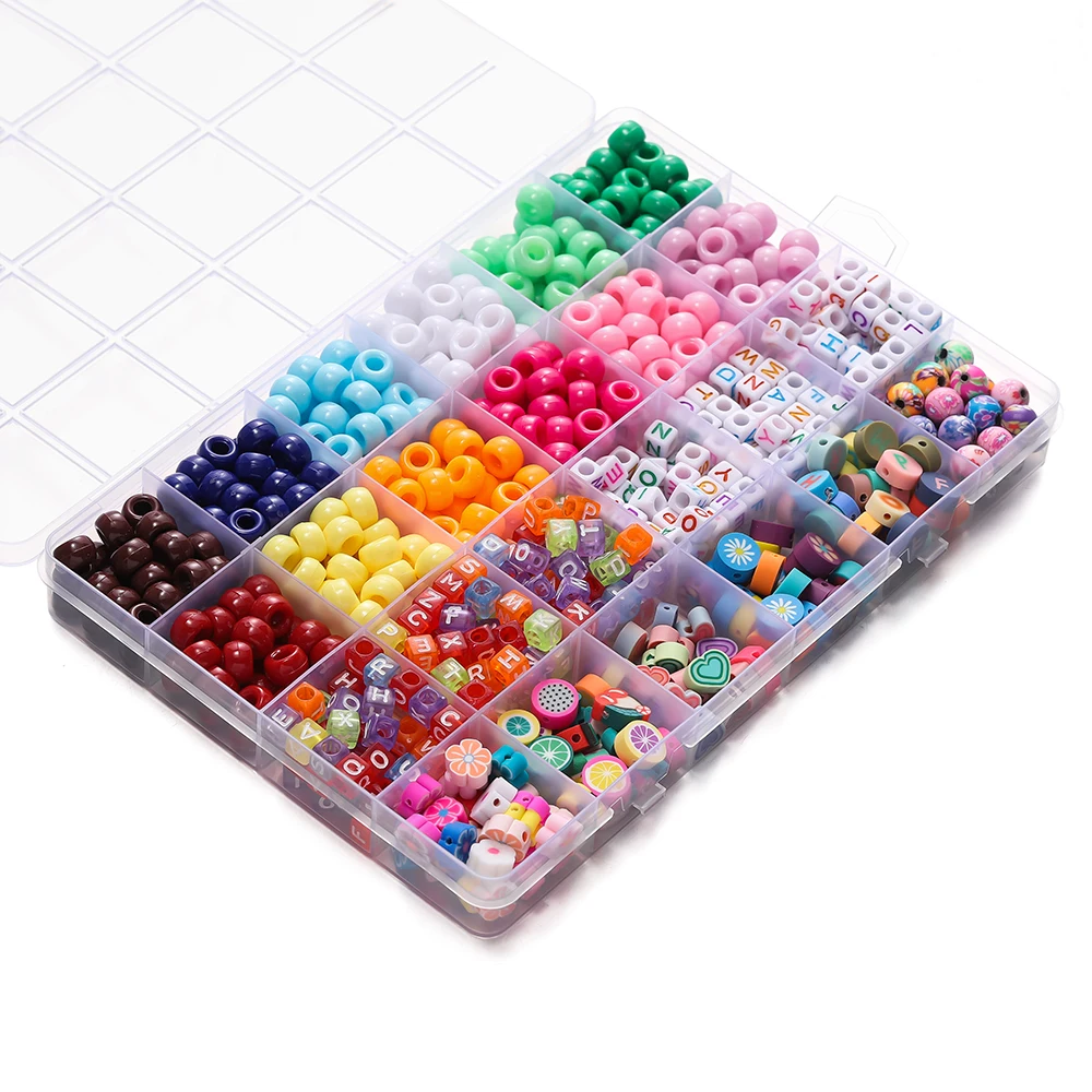 680 Teile Schachtel Bunte Acryl Pony Perle Quadratische 3