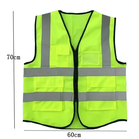 High Visibility Fluorescent Reflective Vest With Multiple Pockets