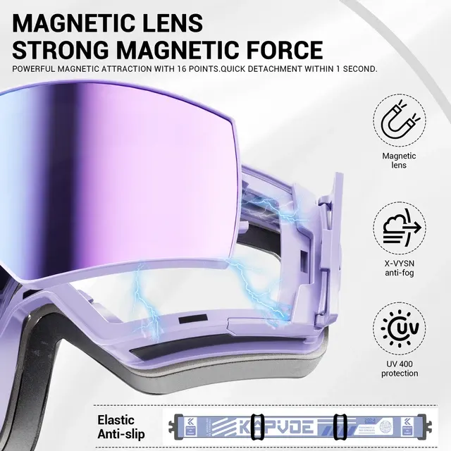 Kapvoe Schneebrille für Männer Photochrome Ski-Sonnenbrille Skimaske Frauen 4