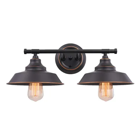 Retro Wrought Iron Industrial Wall Lamp, 2-Light
