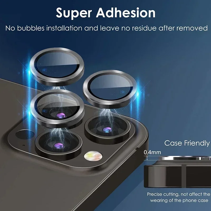 3-Piece Metal Camera Lens Protector Set for iPhone 3