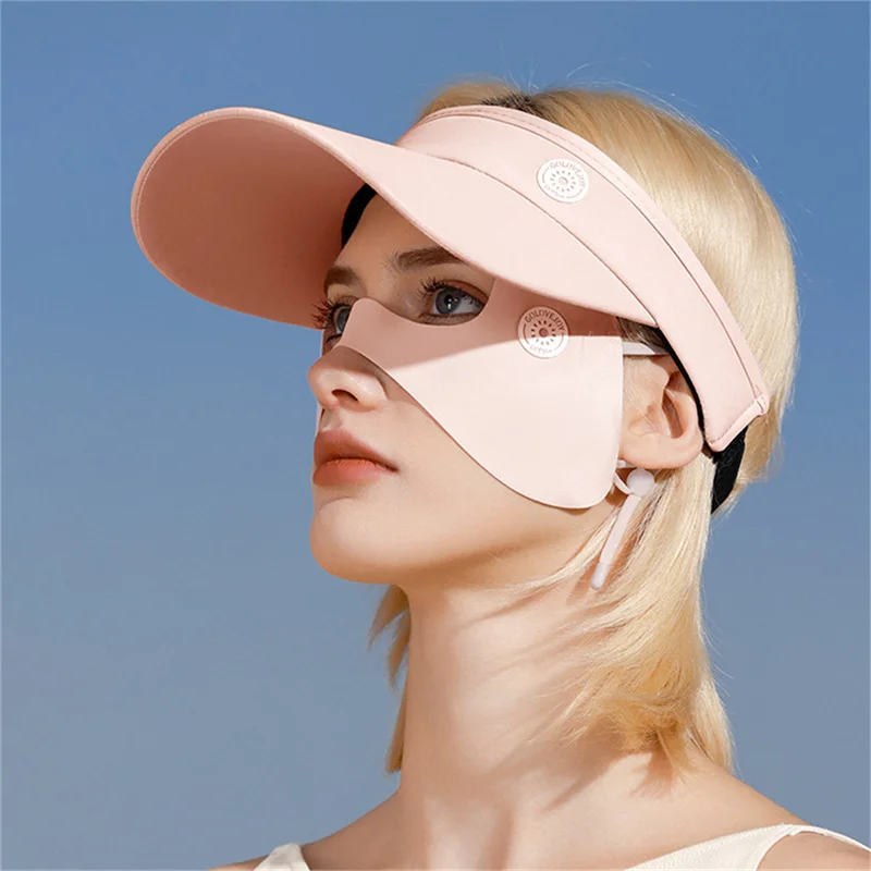 Sommer Eis Seide Maske Sonnenschutz Gesicht Schal Einfarbig 3