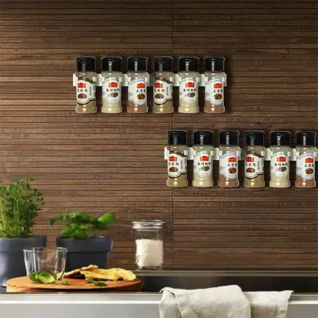 White Kitchen Spice Jar Rack with Clip 4