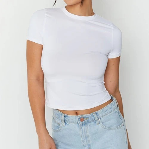 Organic Cotton Women's Baby Tee Crop Top 2