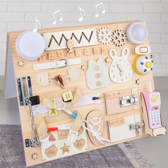Montessori Wooden Busy Board for Kids 3