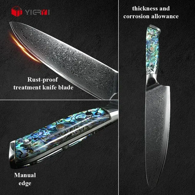 Japanese Meat Knife Set Abalone Handle 2