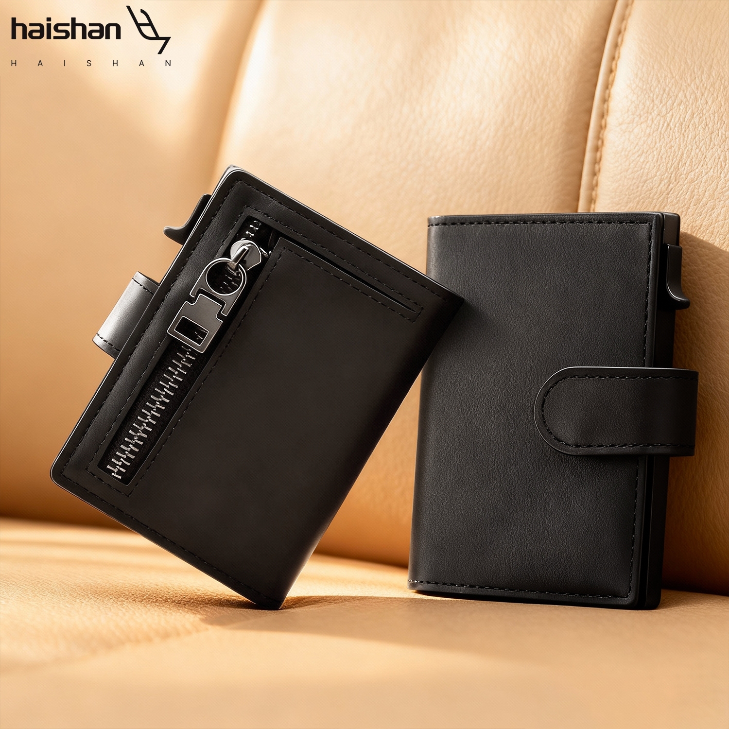 RFID Blocking Genuine Leather Short Wallet for Men 3