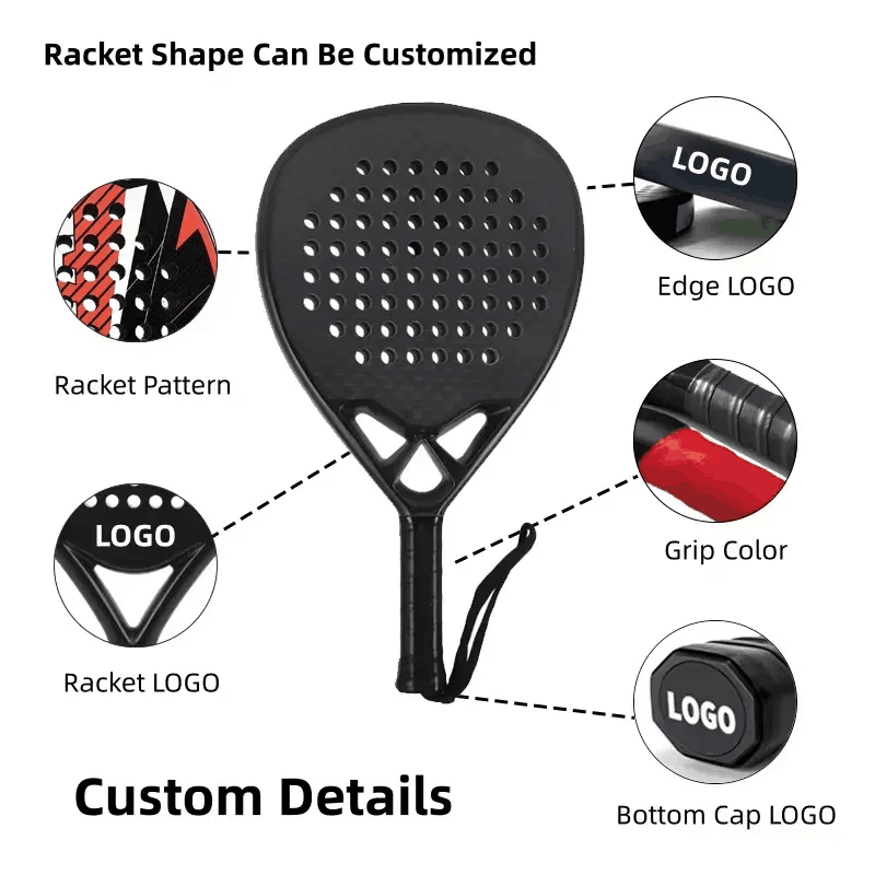 Three-Shape Fiberglass Padel Tennis Racket 3