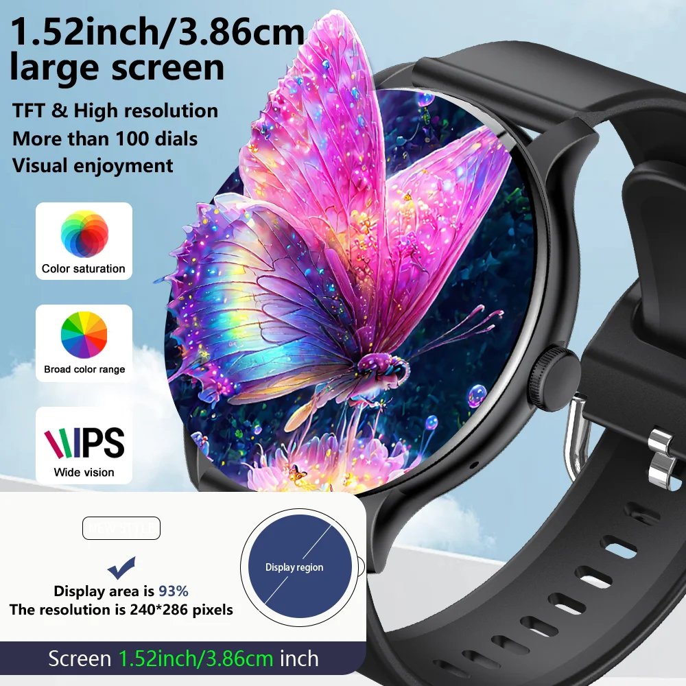 KESHUYOU Neue Smart Watch Damen Herren Full Touch 3