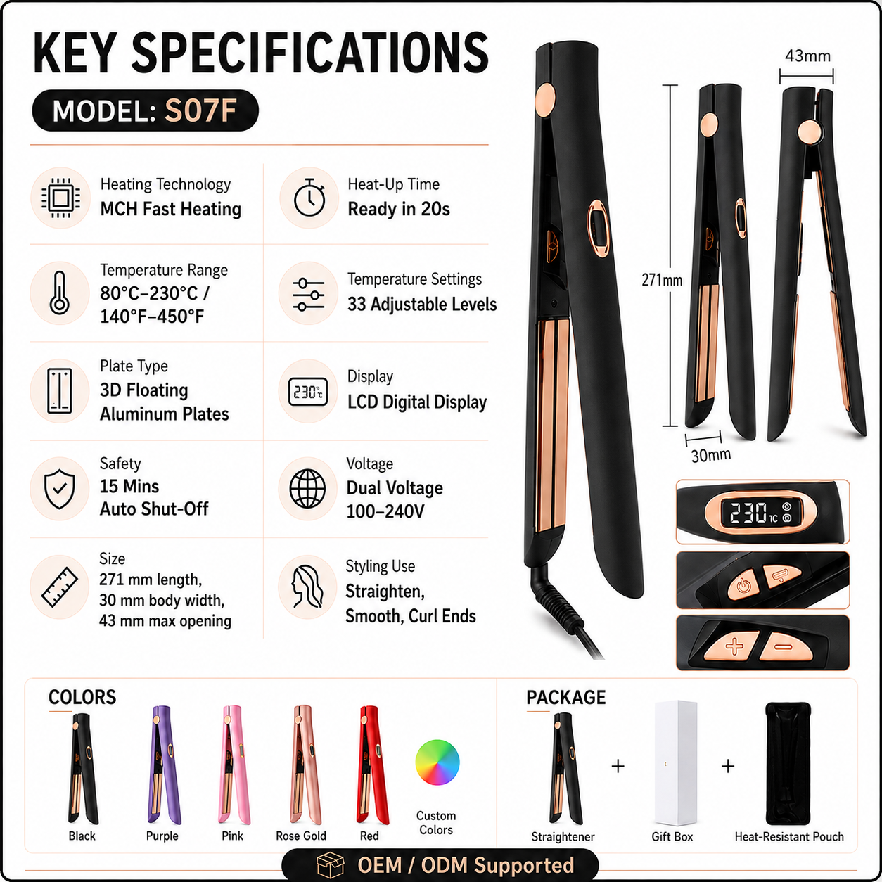 Ceramic 2-in-1 Hair Straightener and Curler 3
