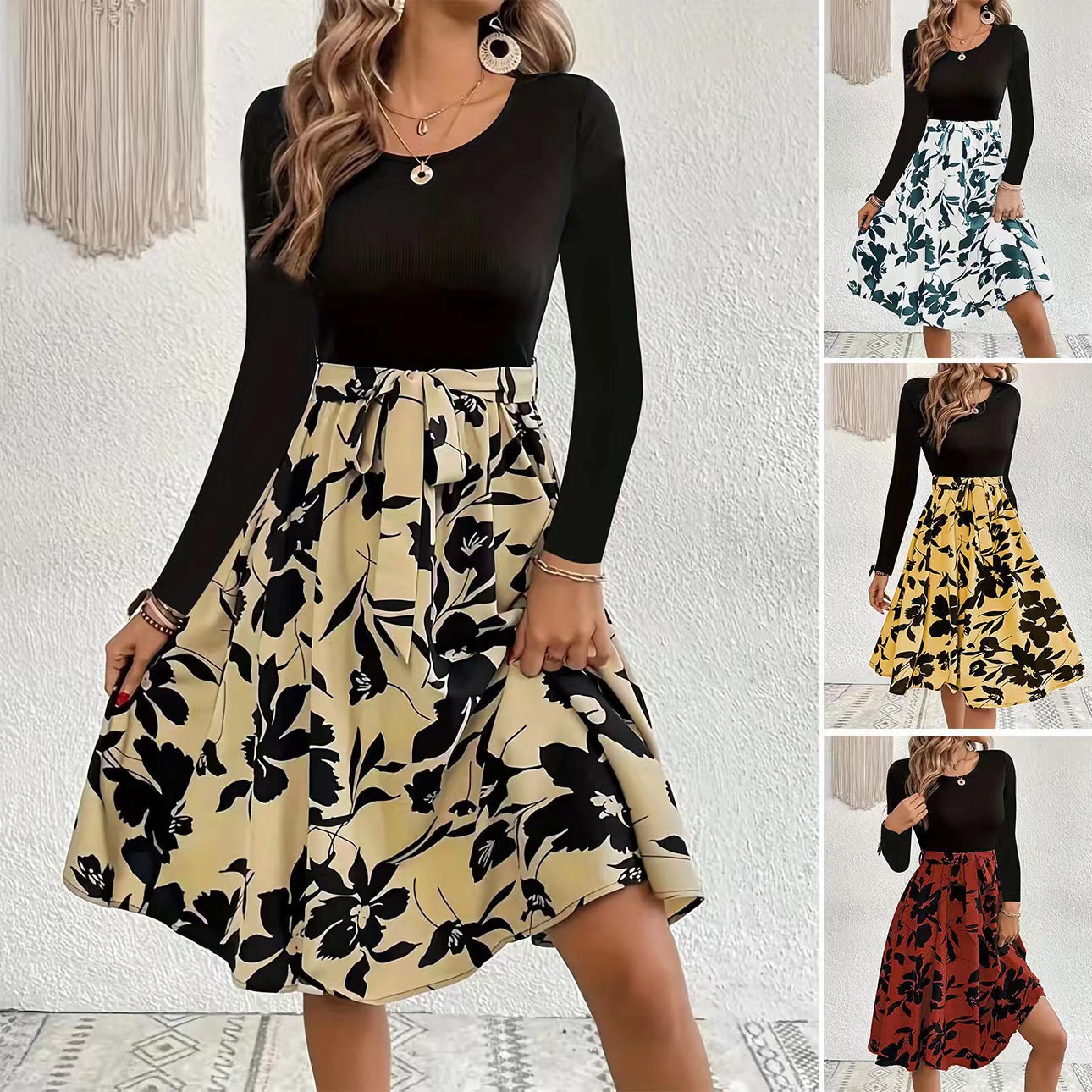 Blumenkleid Langarm