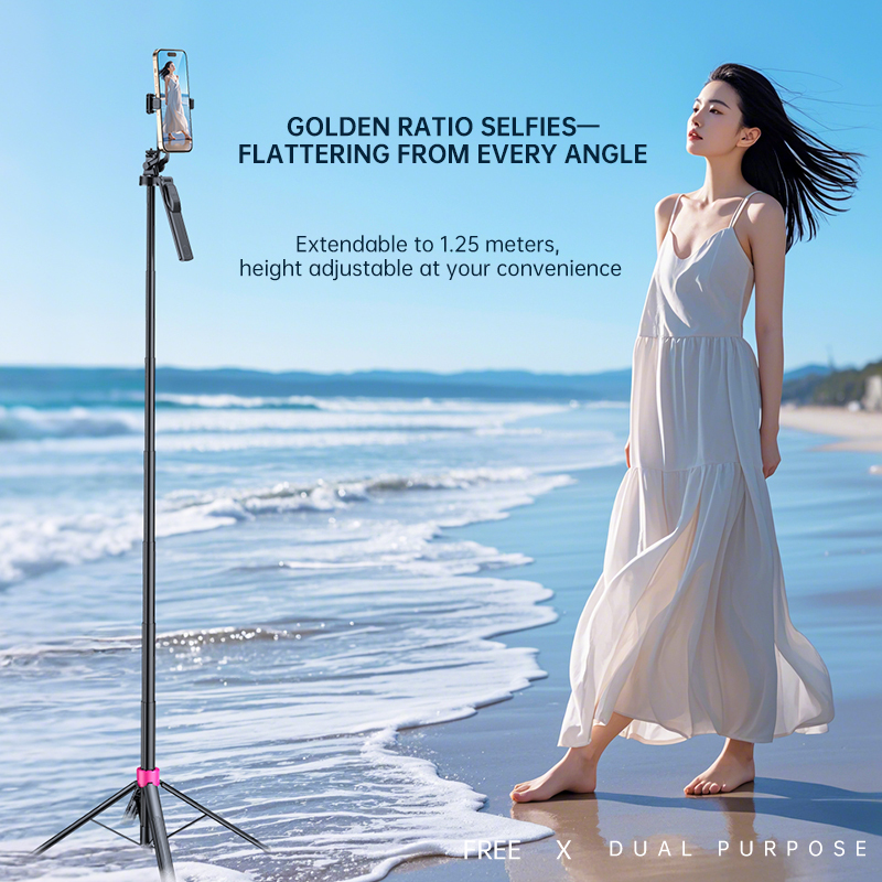 1.7M Aluminum Alloy Foldable Mini Tripod With Telescopic 2