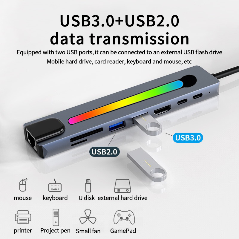 RGB 8-in-1 USB-C Hub with 4K Output 3