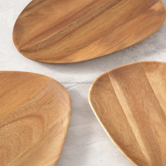 Woodsun Wooden Platters Party Appetizer Restaurant Serving Plate 3