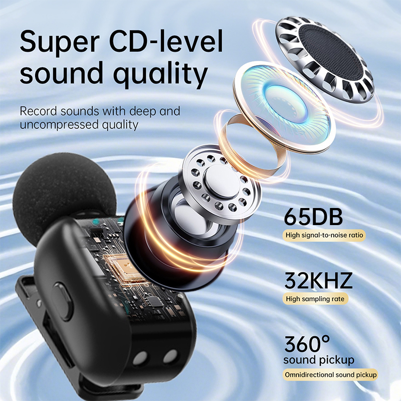 Wireless Lavalier Microphone with Dual Noise Cancelling 3