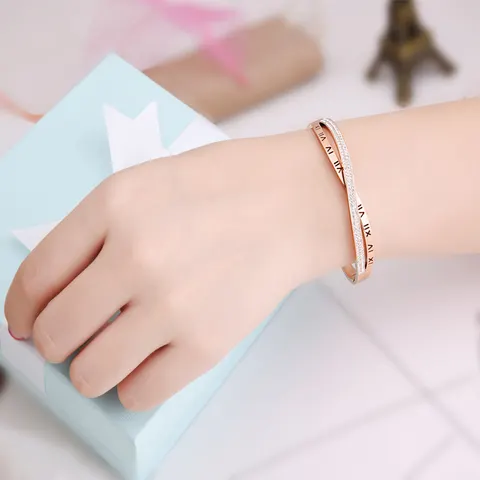 Women's Style Roman Word Diamond Bracelet