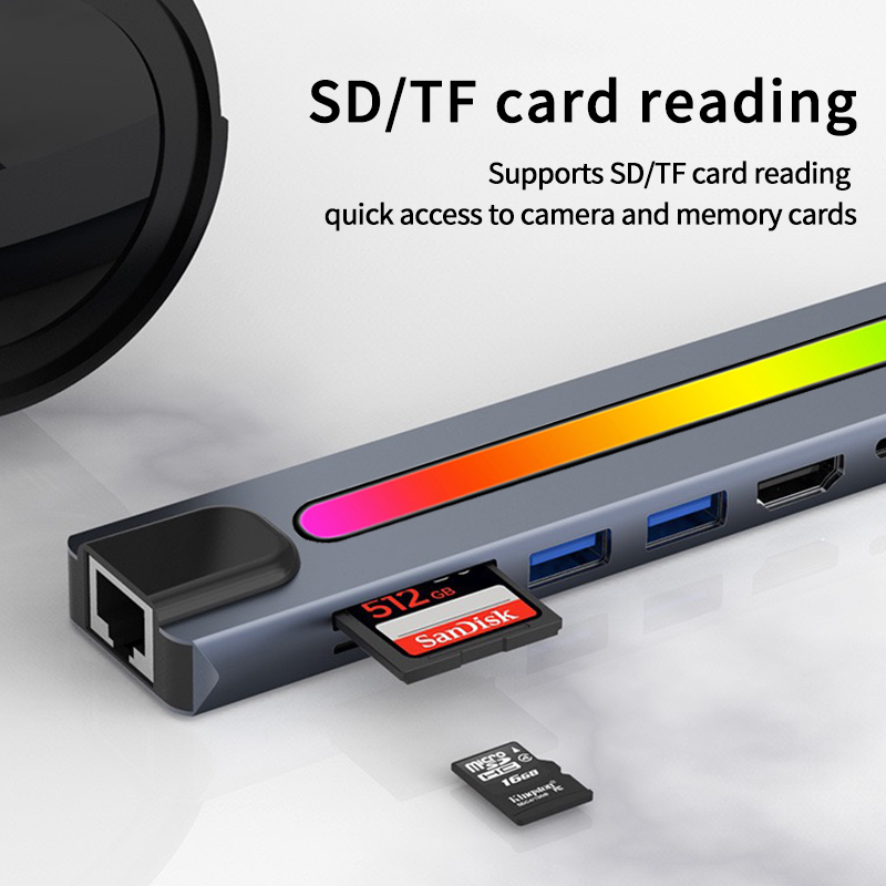 RGB 8-in-1 USB-C Hub with 4K Output 4