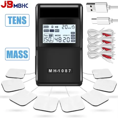 Digitales TENS-Gerät 4-Kanal TENS-Elektrostimulator Wiederaufladbarer Körper-Muskelstimulator mit 20