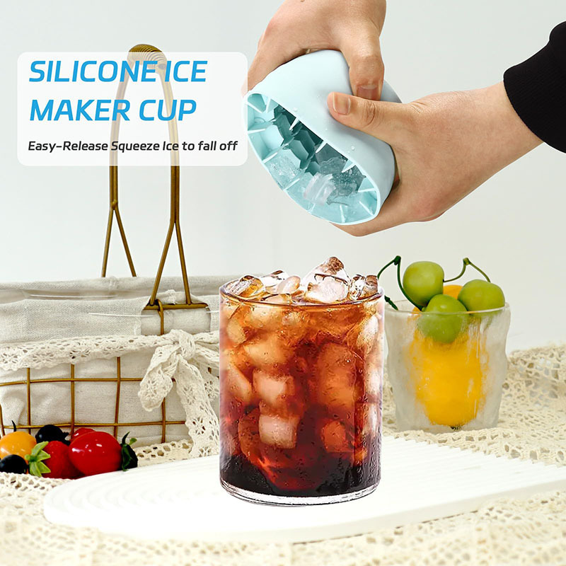 Squeezable Press Type Silicone Ice Cube Maker Cup 4