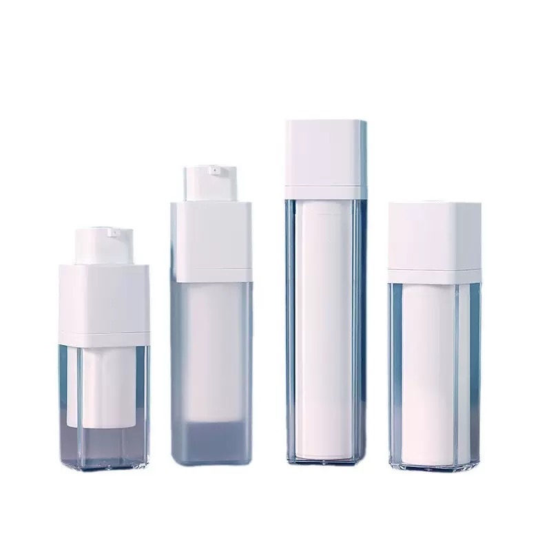 Transparent White Frost Cylinder As Plastic Lotion Bottles