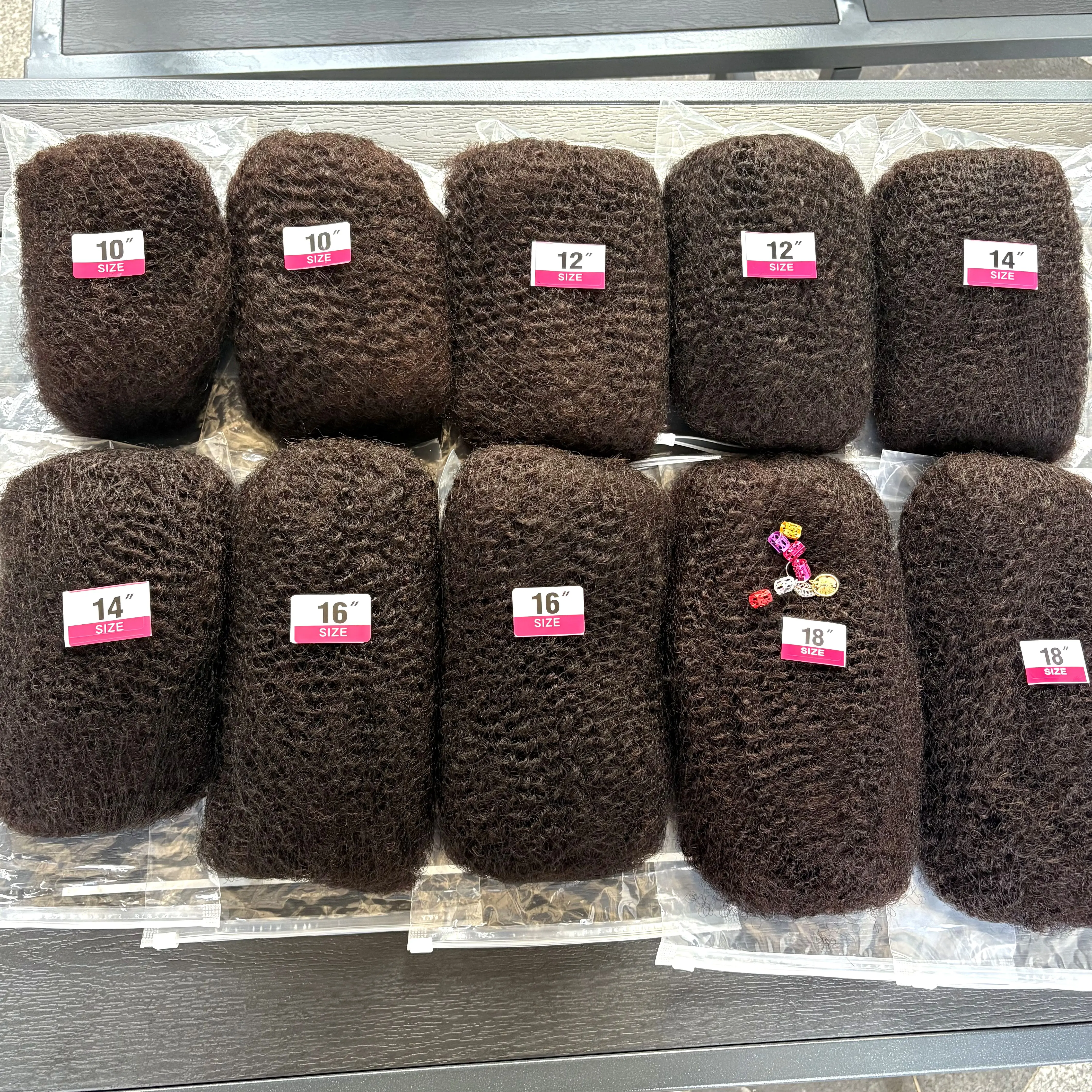 10-18 Zoll Natürliches 4C Afro Kinky Curly Bulk 3
