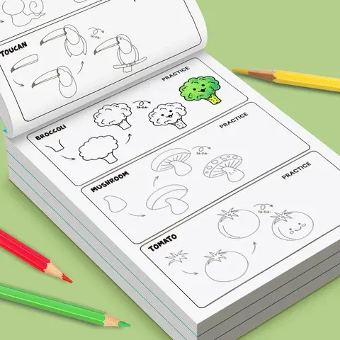 Zeichenbuch für Kinder mit Schritt-für-Schritt-Anleitung