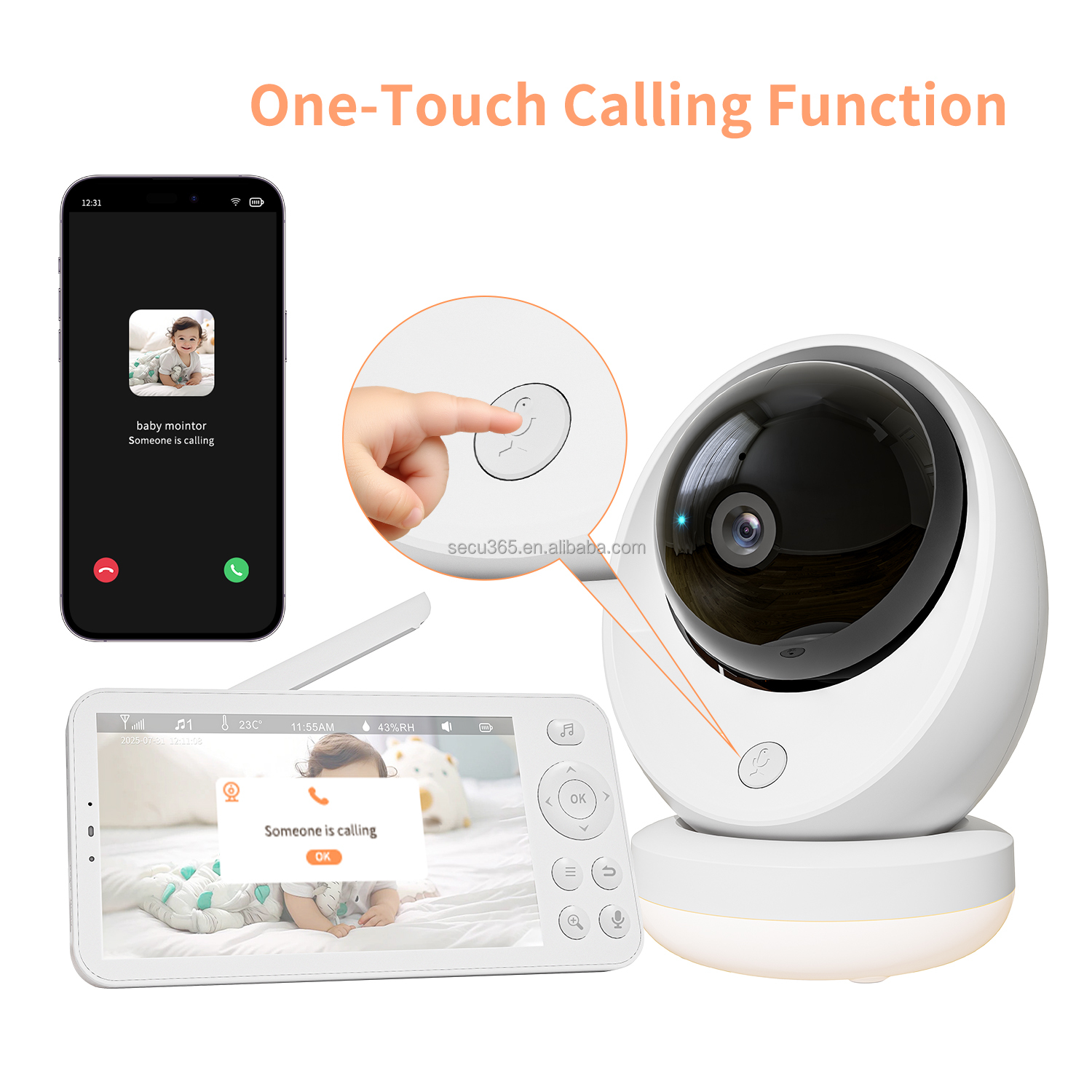 2K Baby Monitor with 5.5 Inch Screen 3