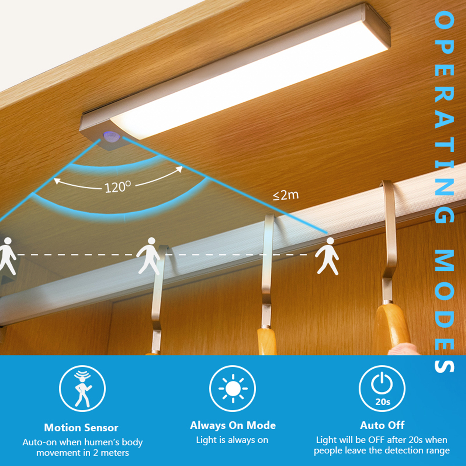 Aluminum USB Rechargeable Motion Sensor Battery Operated Pir 2