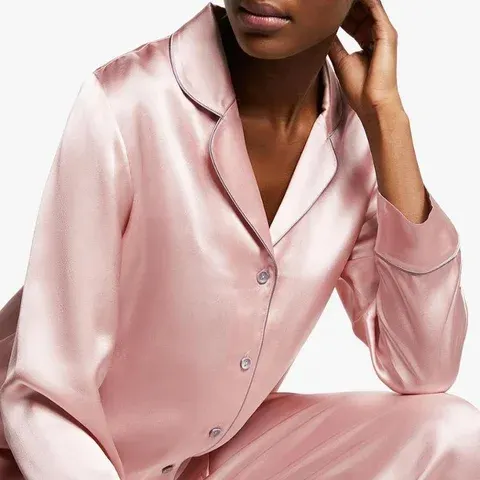 Women's Long Sleeve Satin Pajama Set with Robe