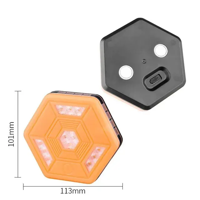 USB-Aufladbare Orange LED-Warnleuchte Multifunktionales Notfall-Blinklicht Straßenrand-Sicherheitsschilder Magnetische Leuchte 4