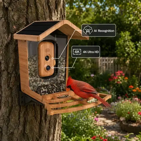 4K AI Smart Bird Feeder With Camera Recording