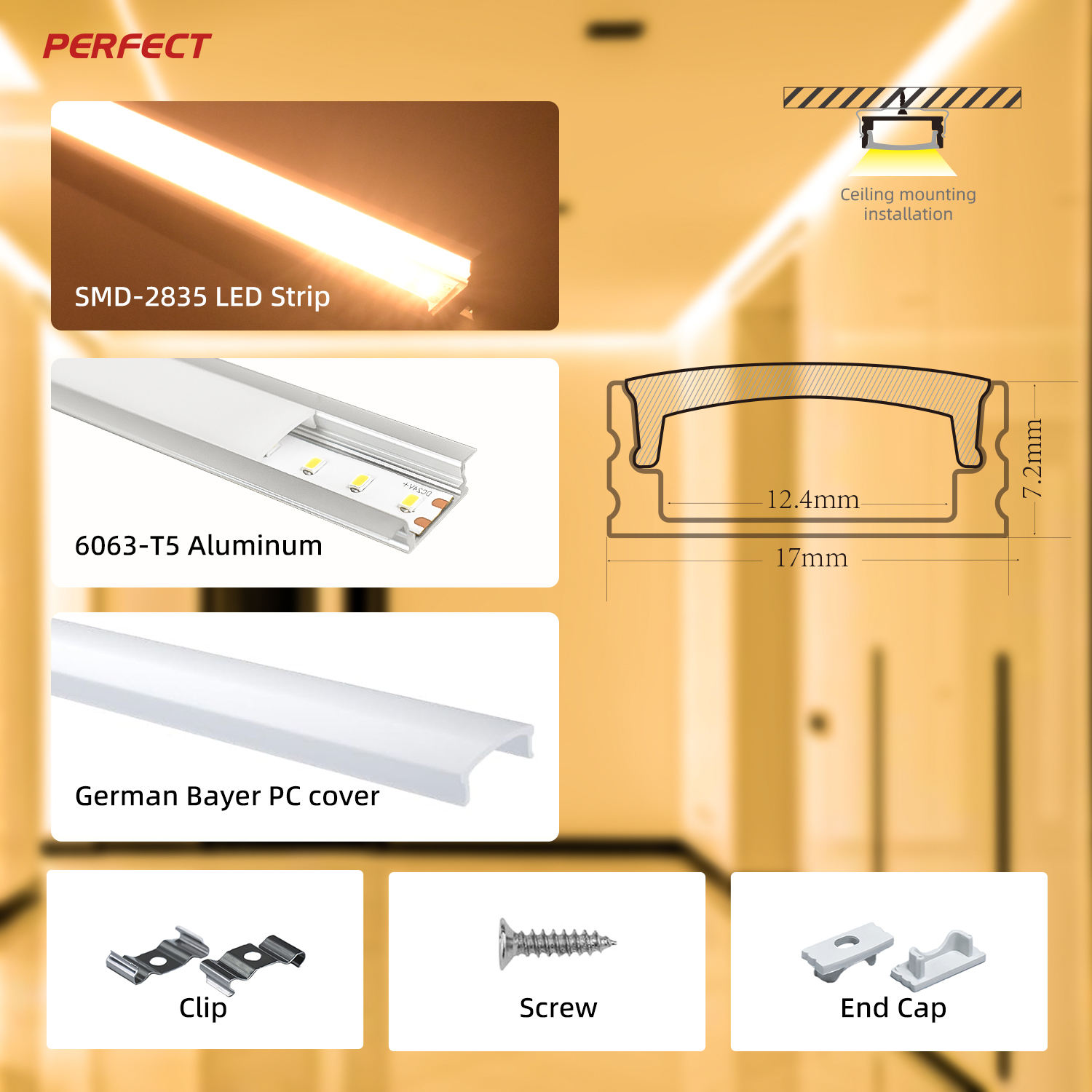 2835 LED Strip in Aluminum Profile 3