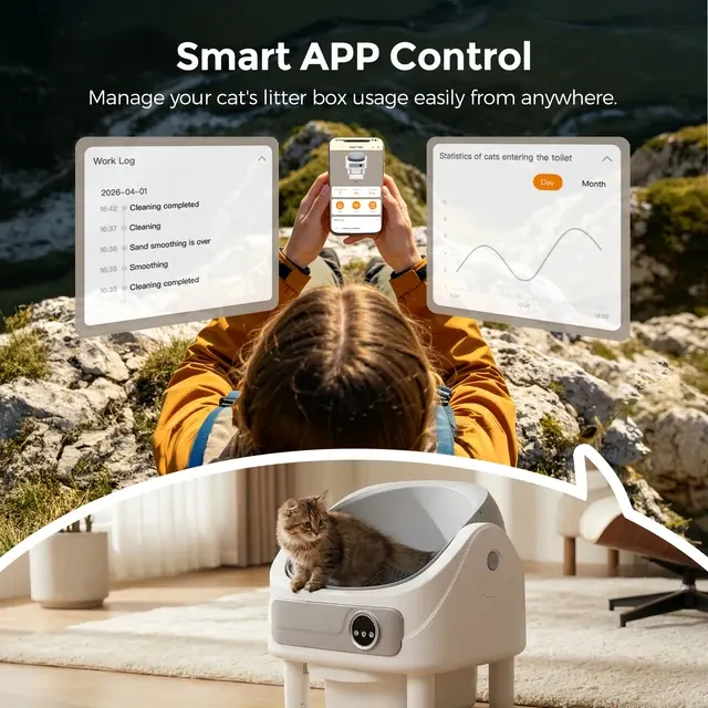 Patbrela Selbstreinigende Katzentoilette Automatische mit Bio-Radar & 10 2