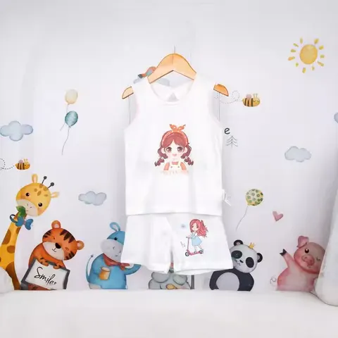 Mädchen Baumwoll-Trägershirt im Set