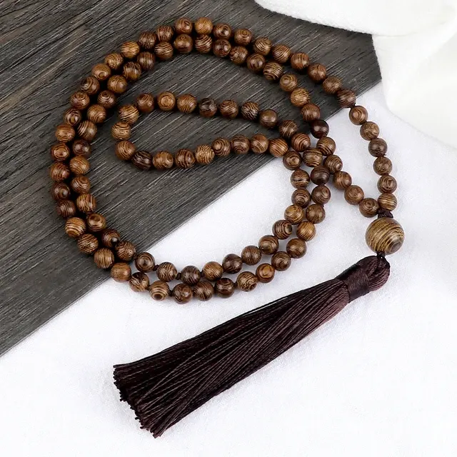 Wooden Bead Mala Necklace 3
