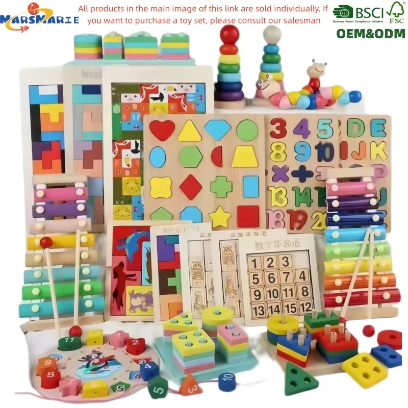 Wooden Montessori Busy Board with Xylophone