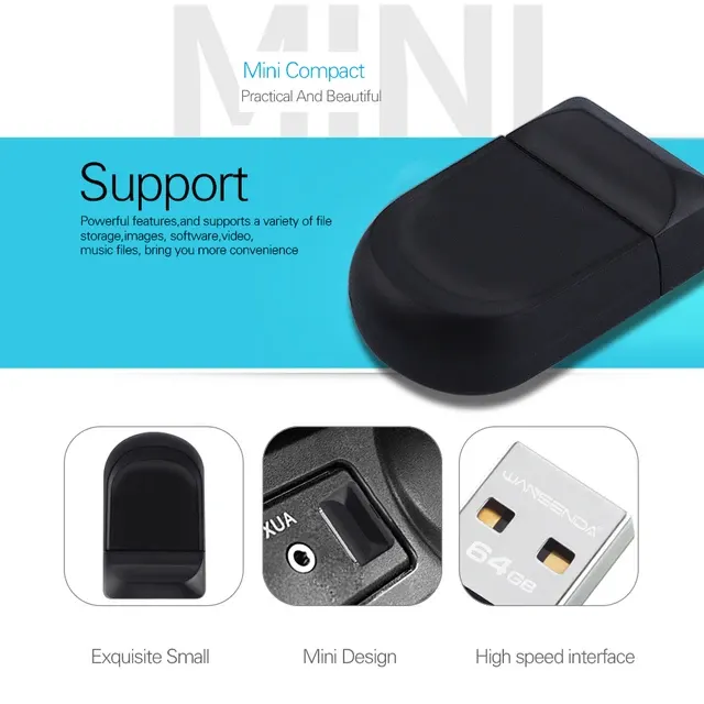 Waterproof Mini USB Flash Drive 64GB 2