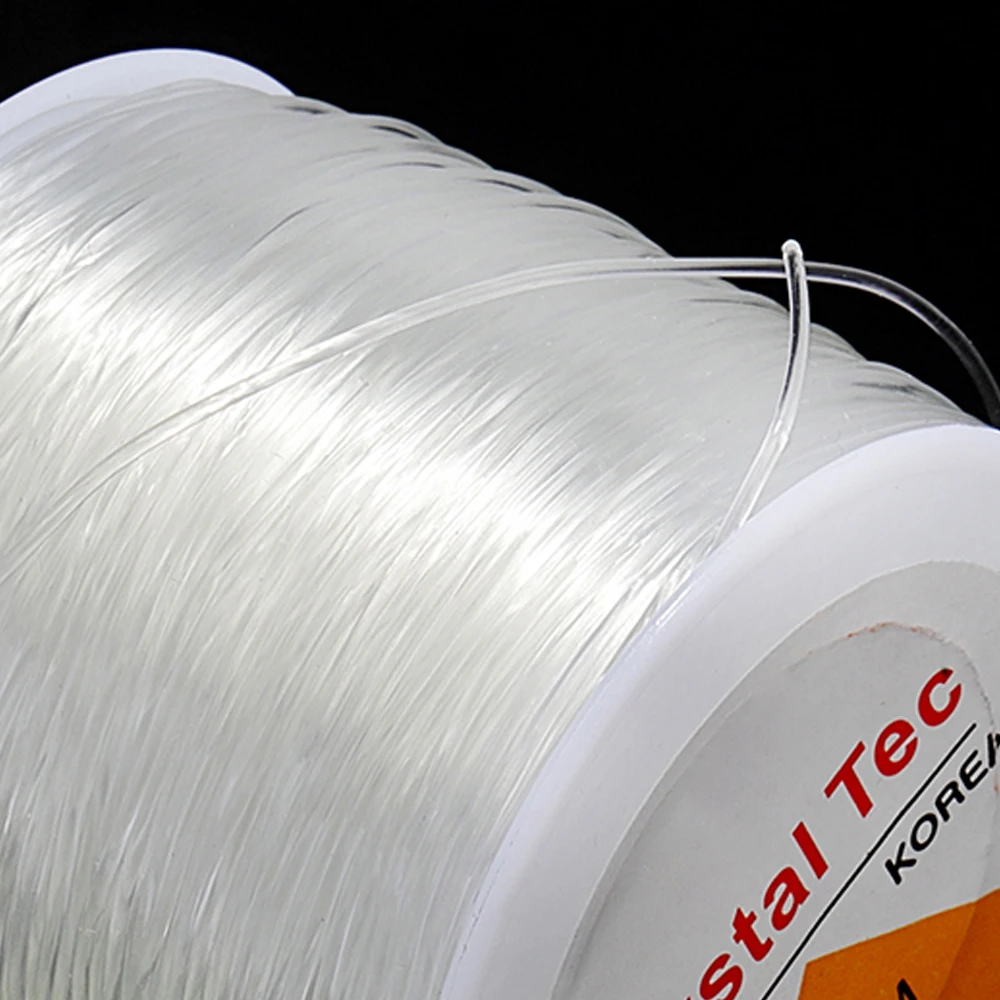 Transparente elastische Kristall-Perlenschnur, 1 Rolle 2