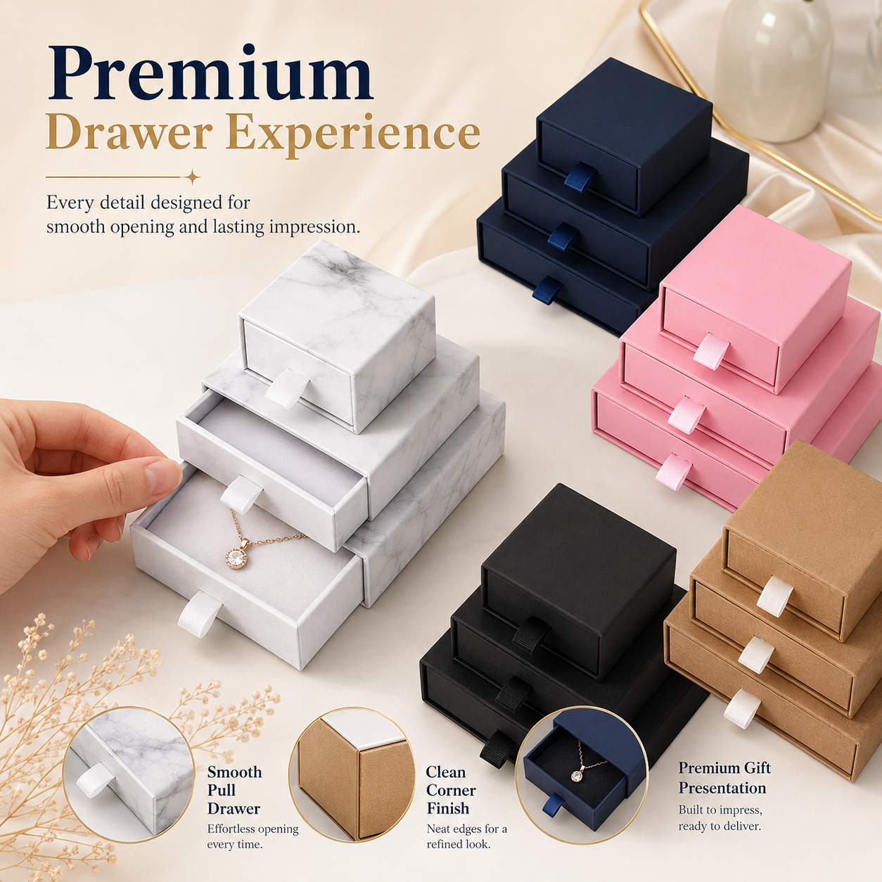 Luxury Recycled Jewelry Box with Magnetic Closure 4