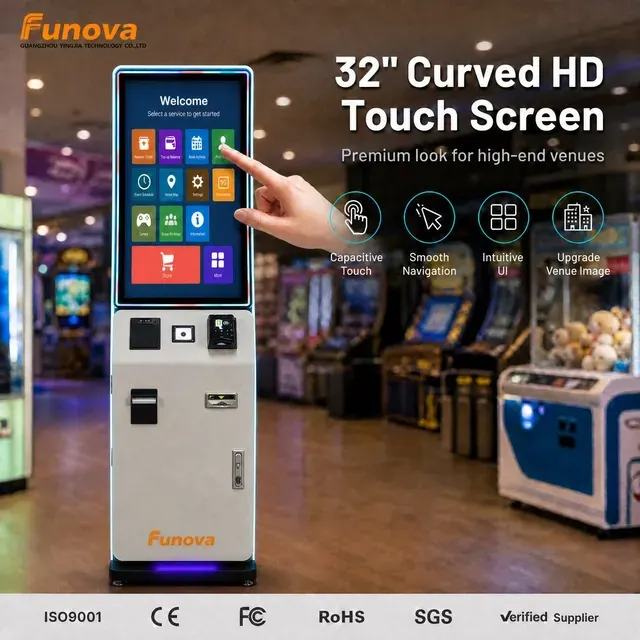 32-Inch Curved Self-Service Kiosk with Card Dispenser 3