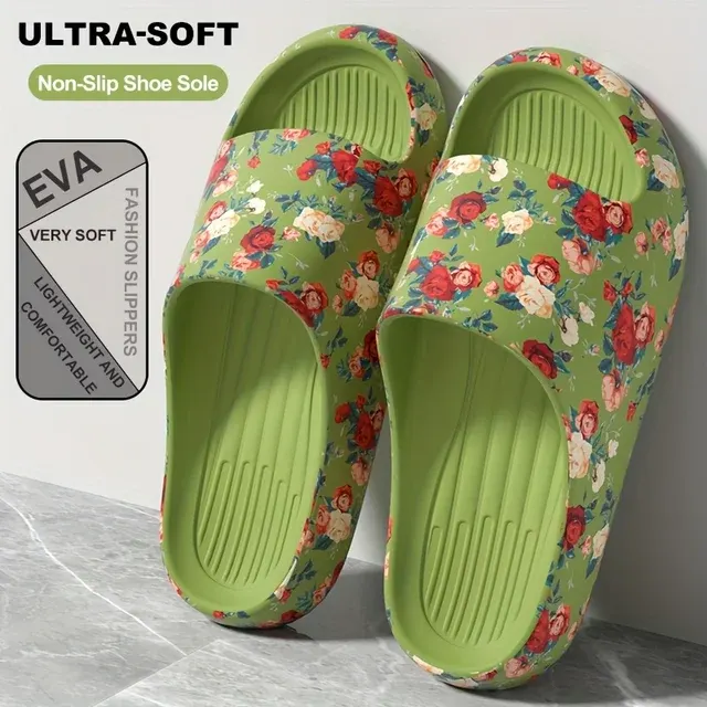 Plus Size Floral Slide Sandals for Women 4
