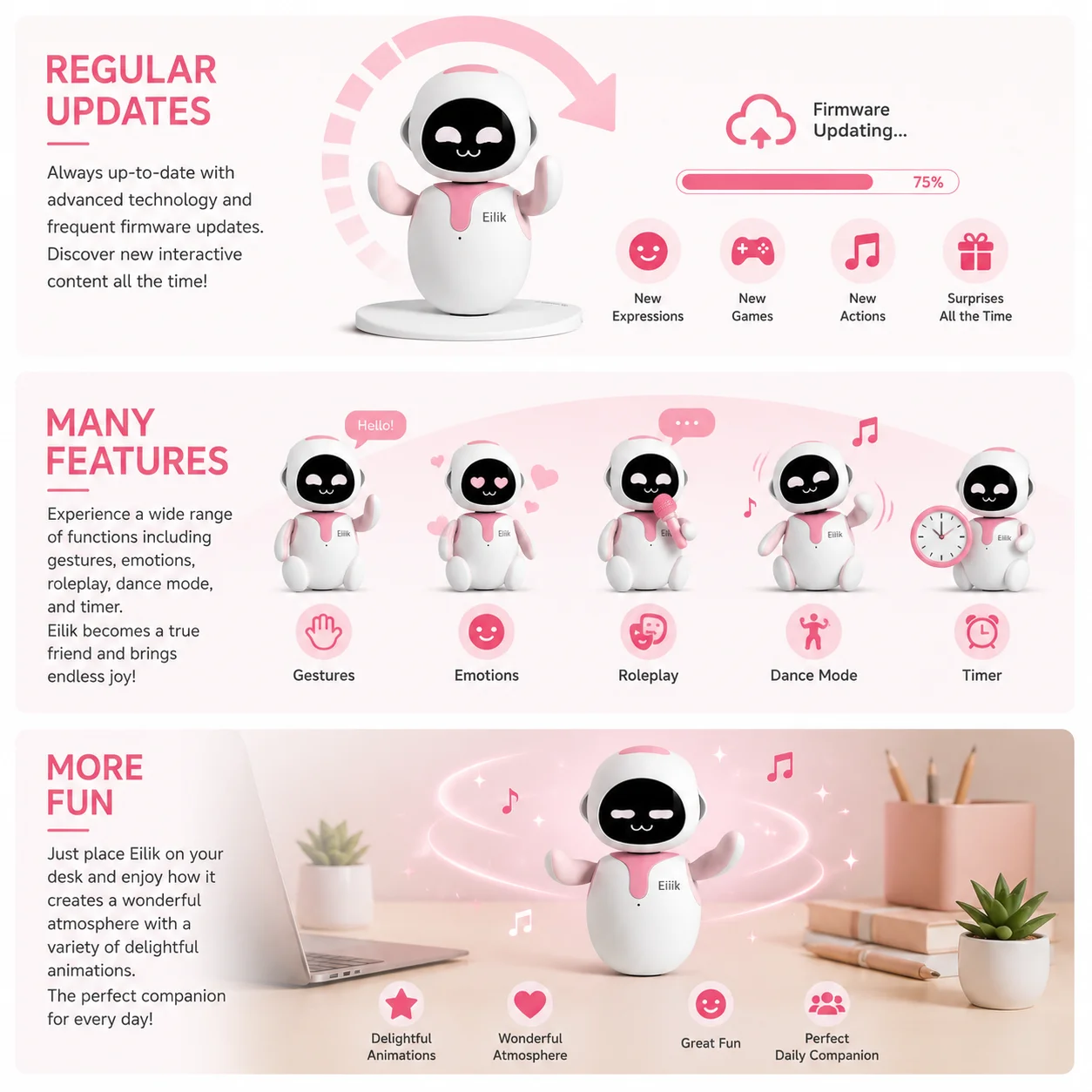Eilik Interaktiver KI Sprachroboter Emotionaler Roboter Desktop Begleiter 2