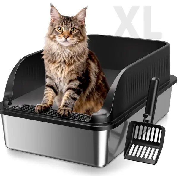 Stainless Steel Enclosed Cat Litter Box 4
