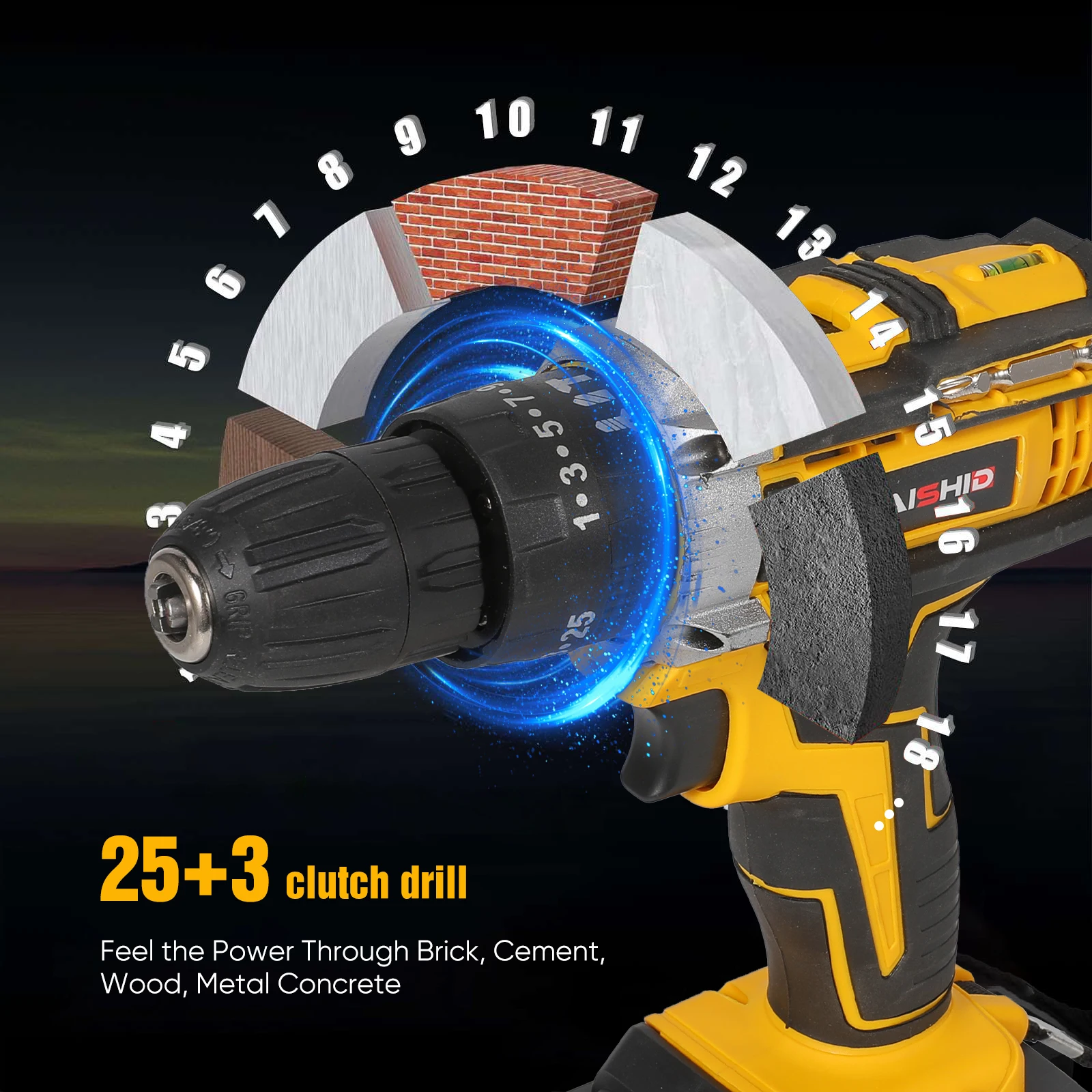 Compact 21V Brushless Cordless Impact Drill Driver 4