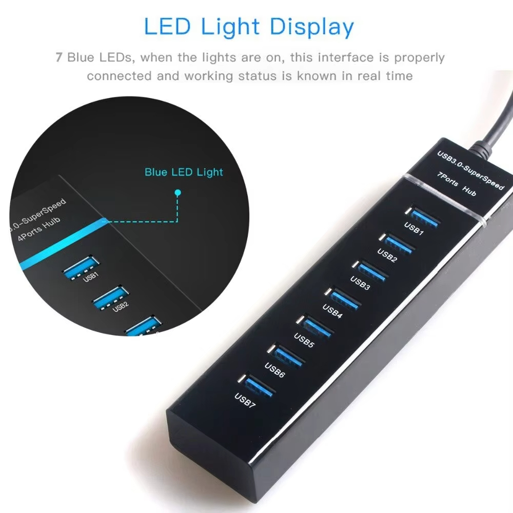 High-Speed USB 3.0 Hub with 7 Ports 2