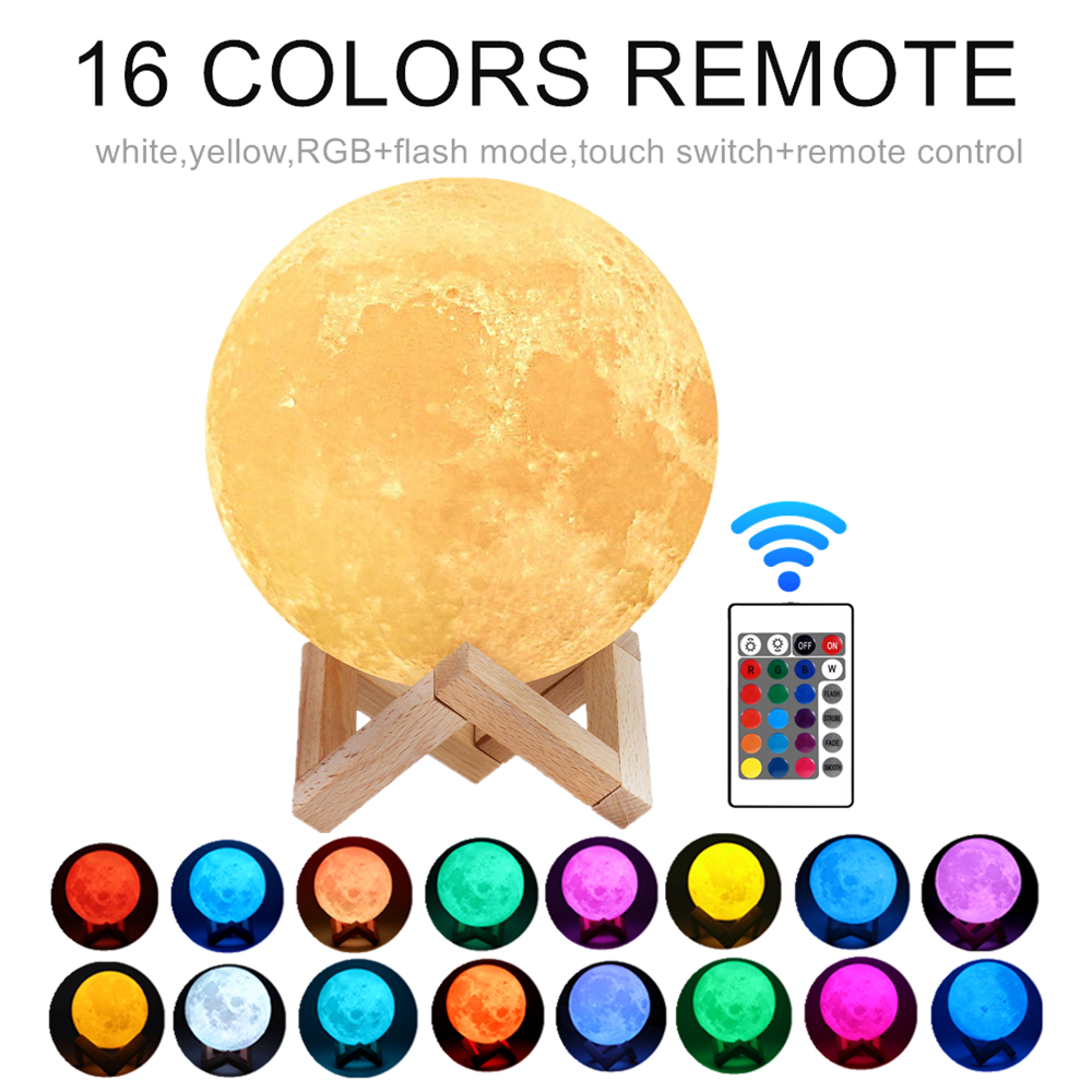 12cm RGB Moon Night Light with Remote 2