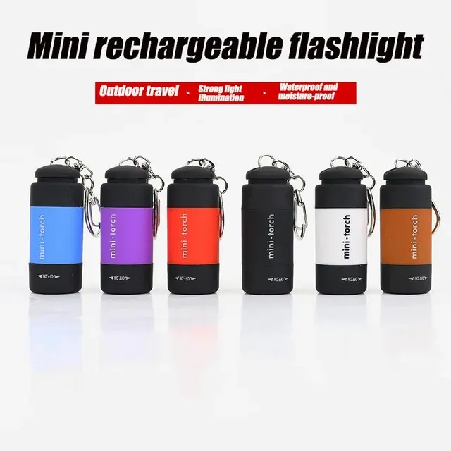 Mini Keychain Flashlight USB Rechargeable 3