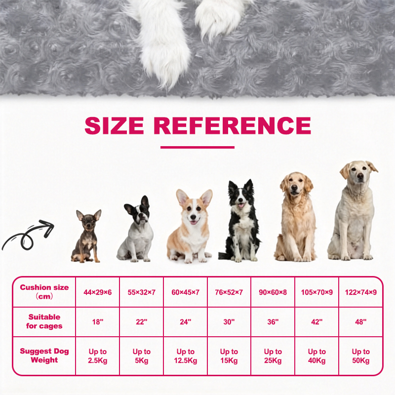 Plush Bolster Dog Bed for Large Dogs 2