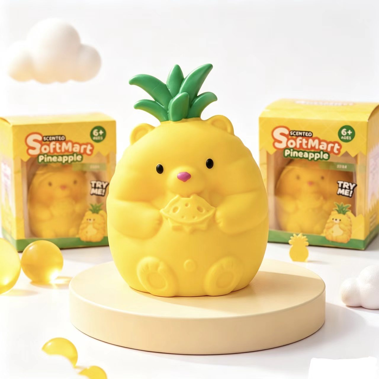 Soft Pineapple Bear TPR Fidget Toy