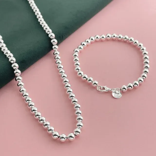 Silver Bead Jewelry Set 4